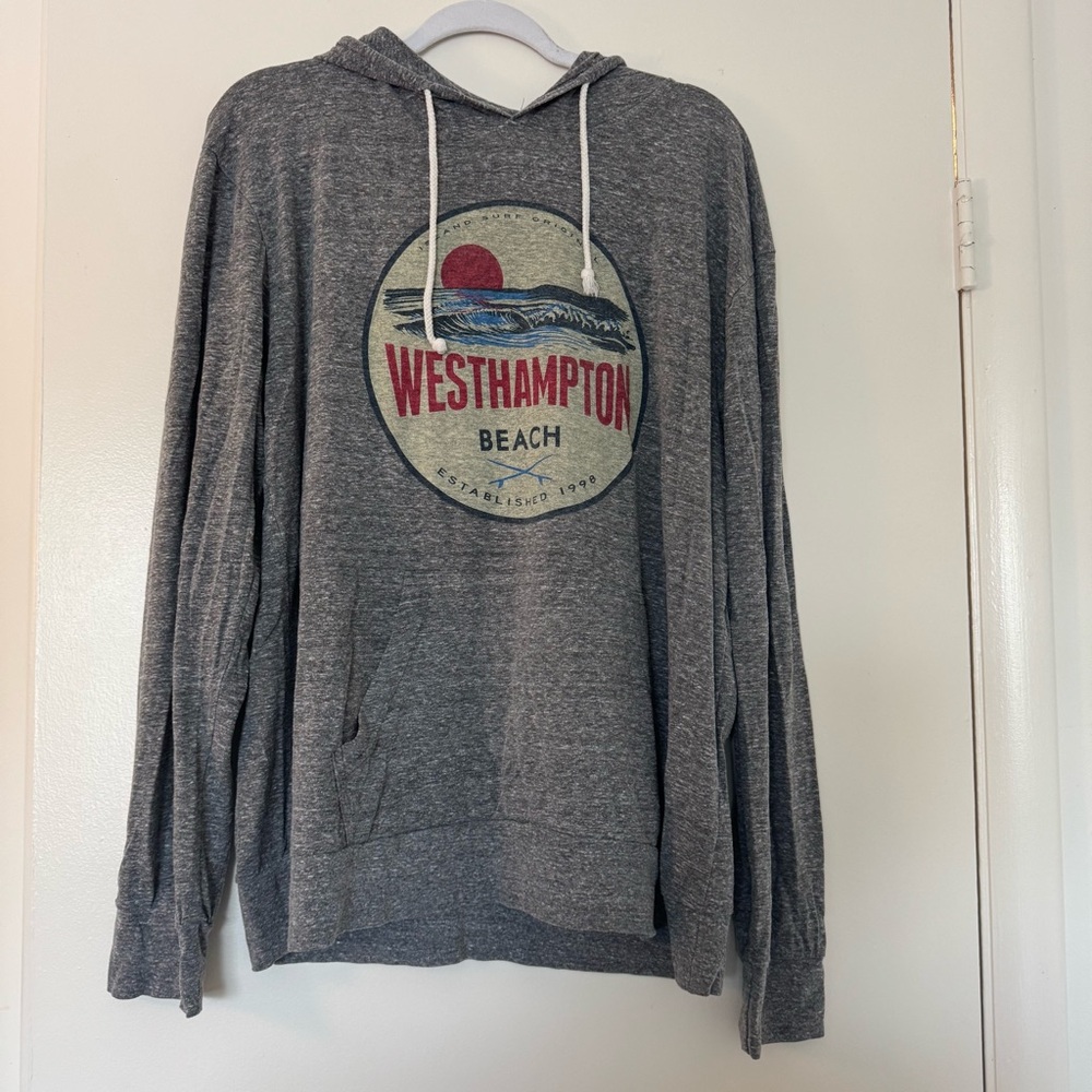 Gray Westampton Beach Thin Graphic Hoodie Sweatshirt